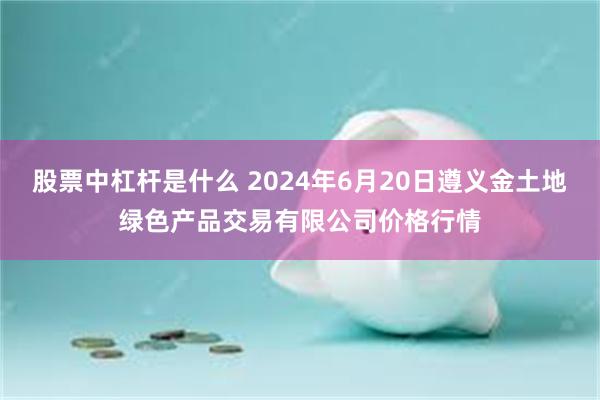 股票中杠杆是什么 2024年6月20日遵义金土地绿色产品交易有限公司价格行情