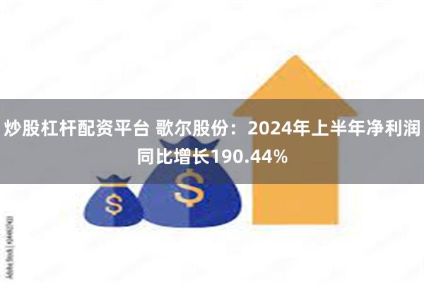 炒股杠杆配资平台 歌尔股份：2024年上半年净利润同比增长190.44%